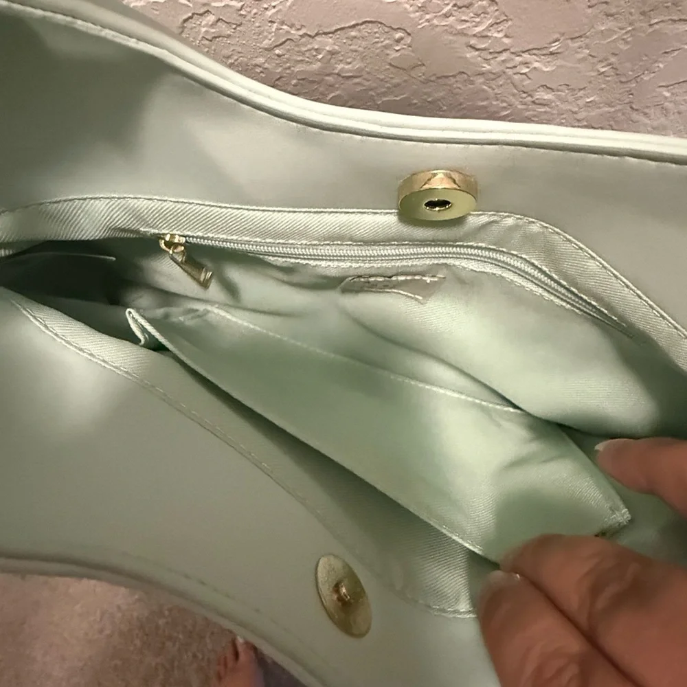 A New Day Mint Soft Green Trapezoid Shoulder Bag with Detachable Strap - Picture 4 of 6